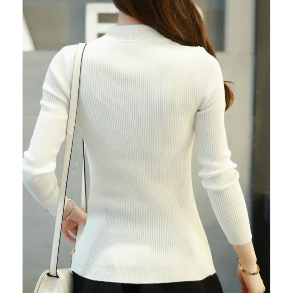 Áo len cổ 3 phân 100% chất len đẹp, siêu phẩm mùa đông