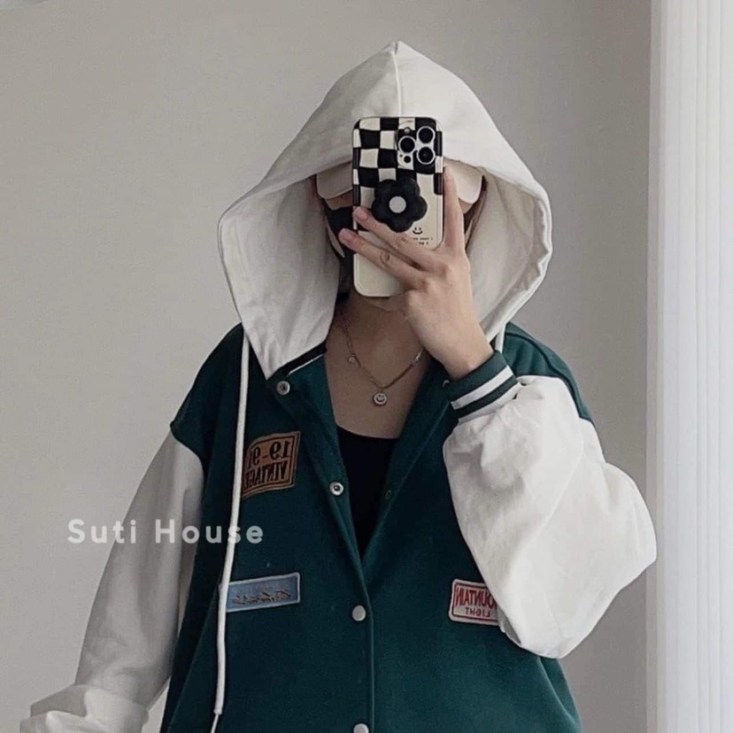 Áo khoác bomber nữ, áo khoác thu đông nữ form rộng tay gấu bo dệt ZADOLA