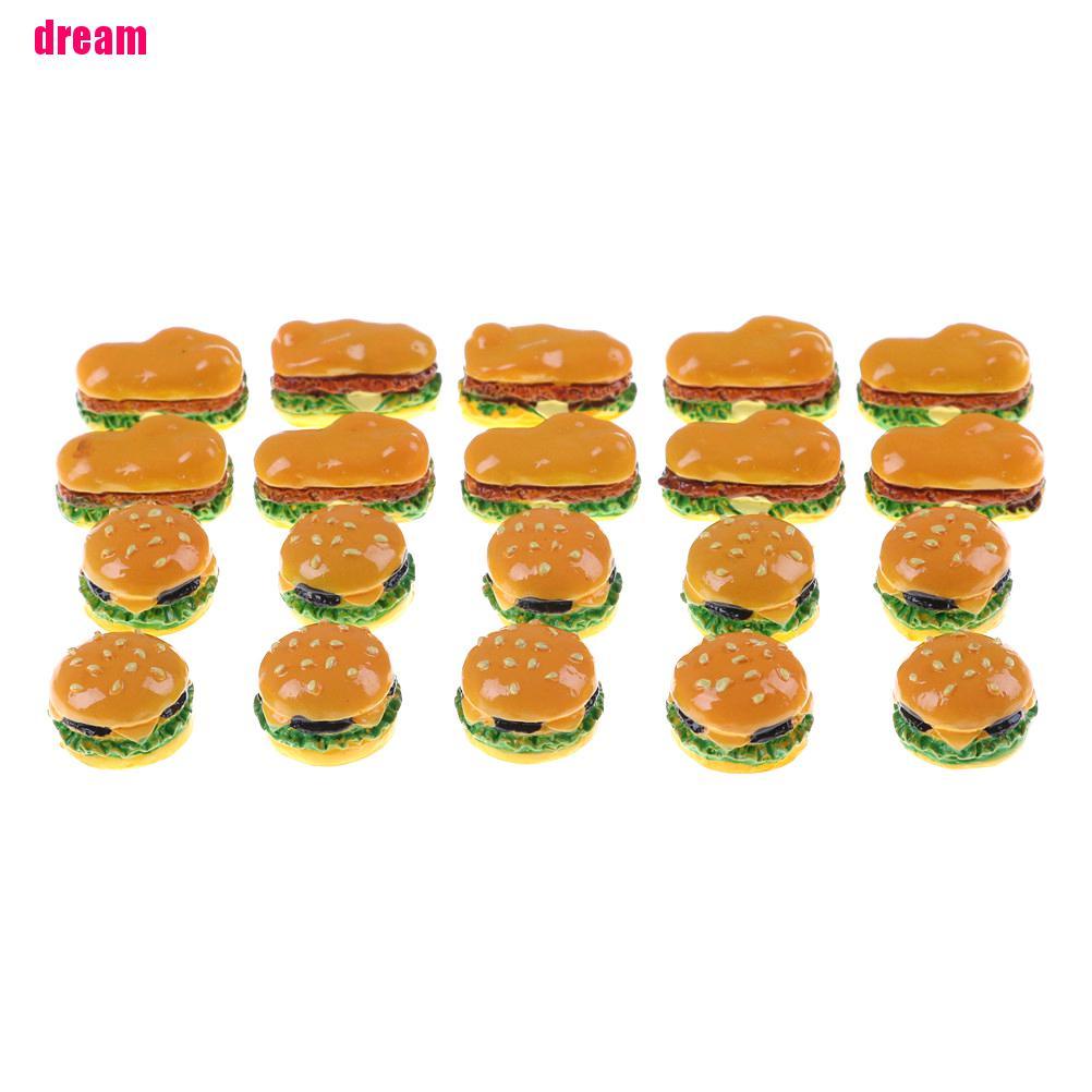 Set 2 Mô Hình Bánh Hamburger Mini Trang Trí Nhà Búp Bê