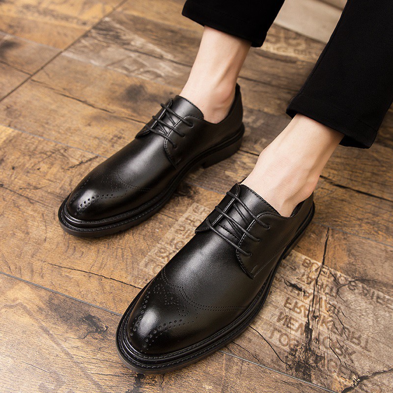 Elegant elegant leather lacing shoes for men