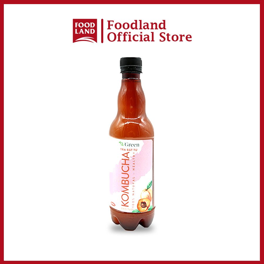 Trà Bất Tử Kombucha Đào 330ML -  Trà hoa quả lên men con giống scoby - Foodland