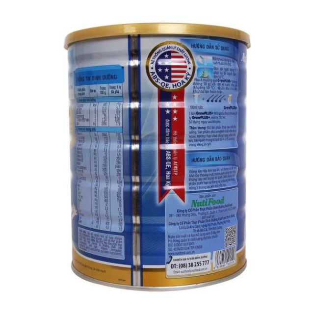 Sữa Grow Plus+ xanh 1,5kg Nutifood