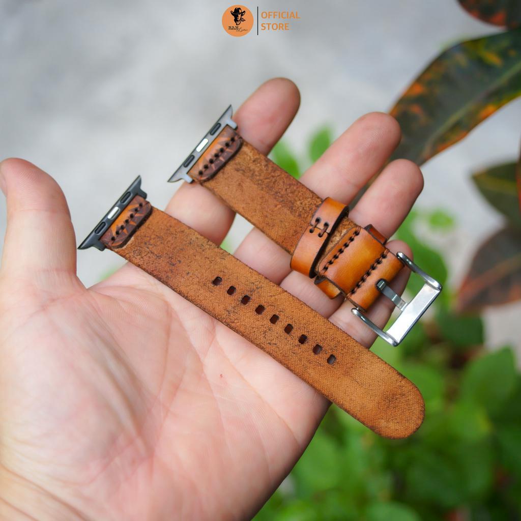 Dây Đồng Hồ AW 2,3,4,5,6,7,8, AW Ultra Da Bò Thanh Lịch - RAM Leather Simple trống đồng màu vàng bò