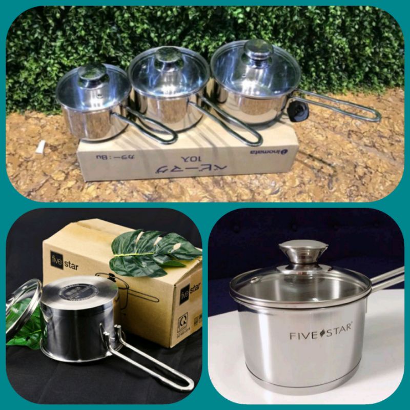 #Giá sốc# Nồi quấy bột (quánh nấu bột) Fivestar inox + chống dính hàng 3 đáy, cán cầm inox không nóng - dùng được bếp từ
