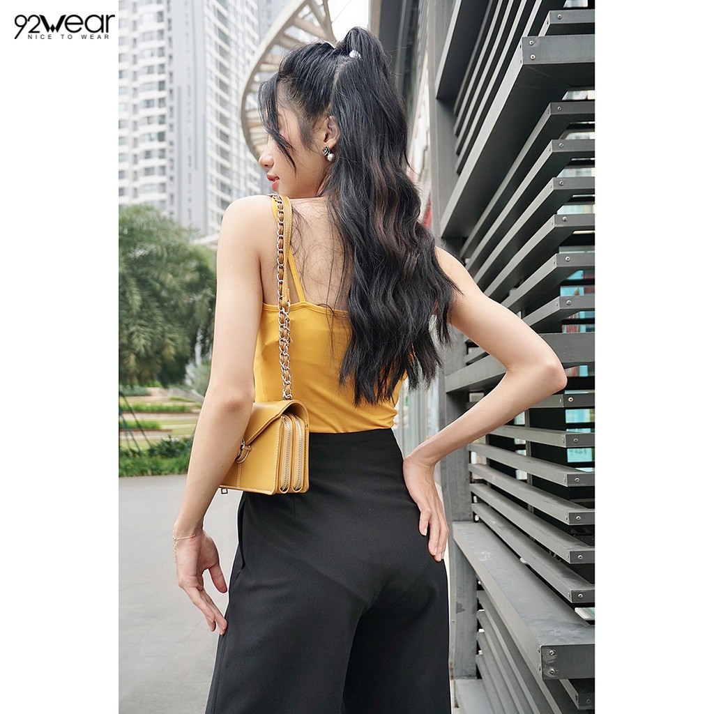 Quần tây nữ ống rộng 92WEAR thoải mái phù hợp công sở đi tiệc QAW0823 | BigBuy360 - bigbuy360.vn