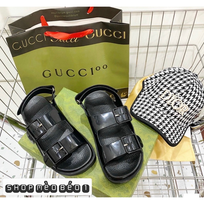 Sandal gc quai ngang đế bằng fullbox