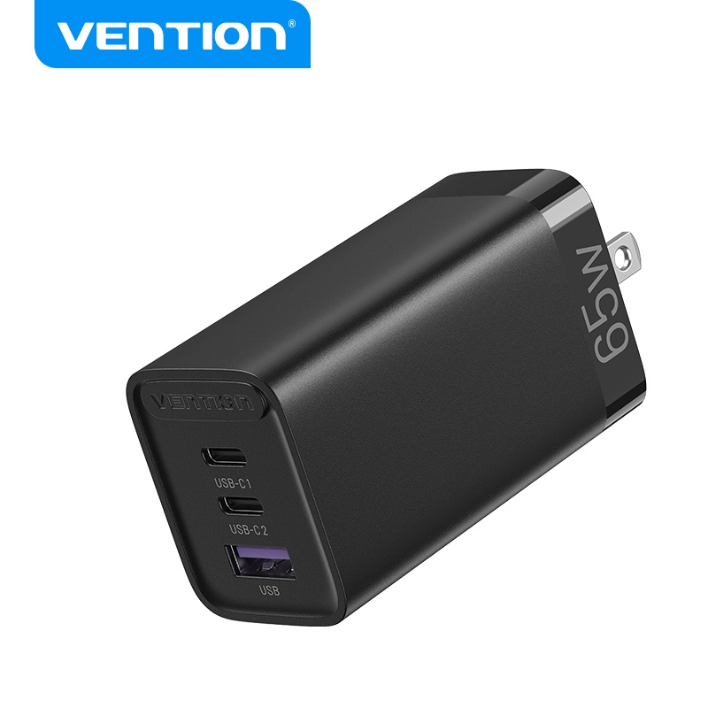 Vention Đầu Sạc Nhanh Cốc sạc nhanh usb C 65W GaN 3 Cổng QC4.0 3.0 PD 3.0 Type C