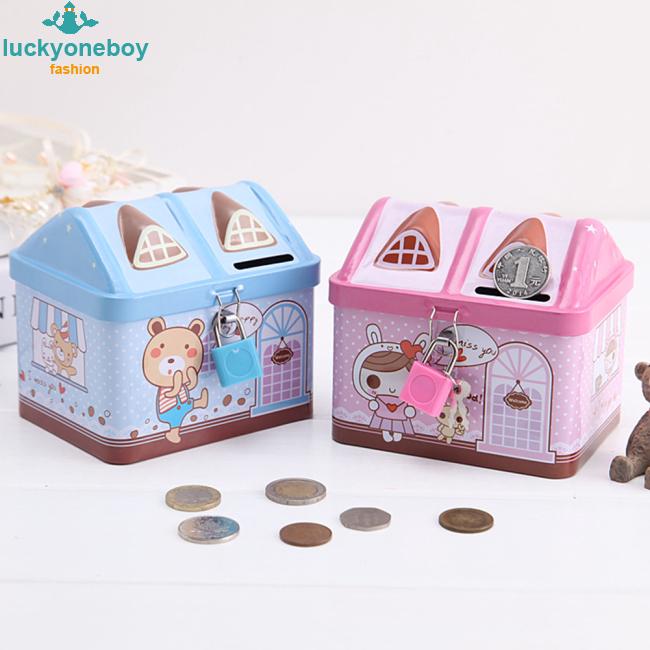 Ống heo tiết kiệm tiền kiểu dáng ngôi nhà dễ thương sáng tạo Ống Heo Tiết Kiệm Trong Suốt Thiết Kế Sáng Tạo Cho Trẻ Em Heo đất đẹp giá rẻ - Size lớn dài 28cm lợn đất tiết kiệm