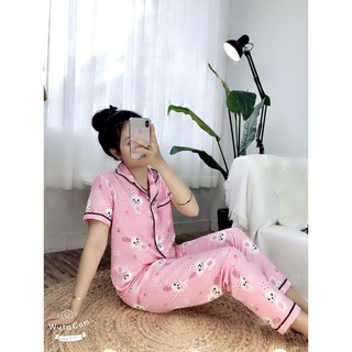 BỘ NGỦ PIJAMA KATE LỤA THÁI TAY NGẮN QUẦN DÀI SP0093