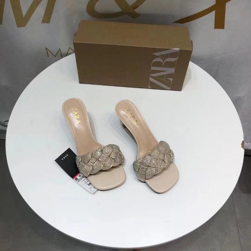 X(ẢNH THẬT) Guốc 7p Zara Quai Nhũ Da Mềm Êm Fullbox Tem Hãng Cao Cấp