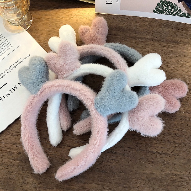 Cài tóc mềm mại hình tai hươu dễ thương phong cách Hàn Quốc tiện dụng khi rửa mặt cho nữ