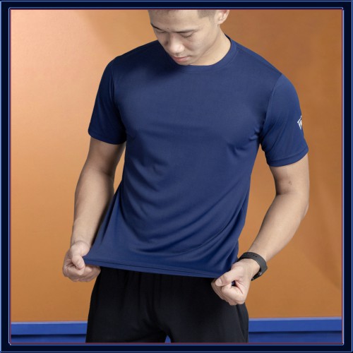 Áo thể thao nam màu xanh Navi NUTTY, áo tập gym, vải thun lạnh, co dãn 4 chiều, chuẩn form, thoải mái | BigBuy360 - bigbuy360.vn