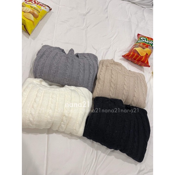 Áo len croptop vặn thừng | BigBuy360 - bigbuy360.vn