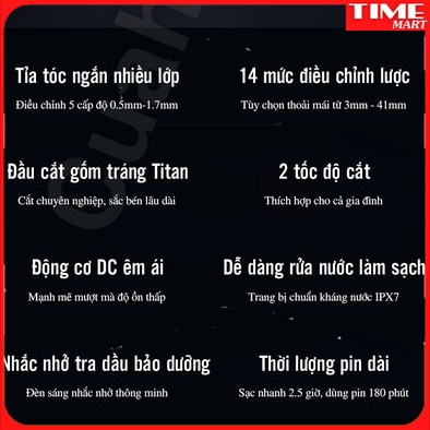 [CHÍNH HÃNG] Tông đơ điện Xiaomi Mijia tông đơ cắt tóc Chính hãng độ bền cao [TIME_MART siêu thị tiện ích gia đình]