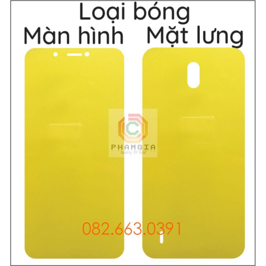 Dán ppf Nokia C2 loại nhám, bóng dành cho màn hình. mặt lưng, mặt lưng full viền
