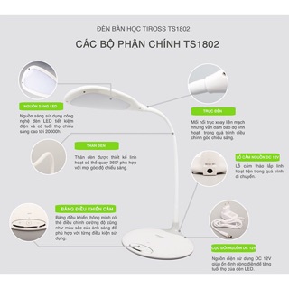 Đèn bàn chống cận Tiross TS1802