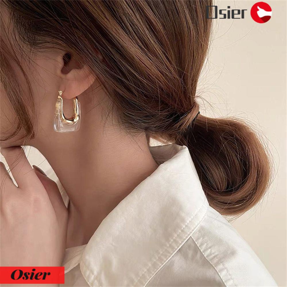 1 Bông Tai Acrylic Hình Chữ U Bất Đối Xứng Thời Trang Dự Tiệc