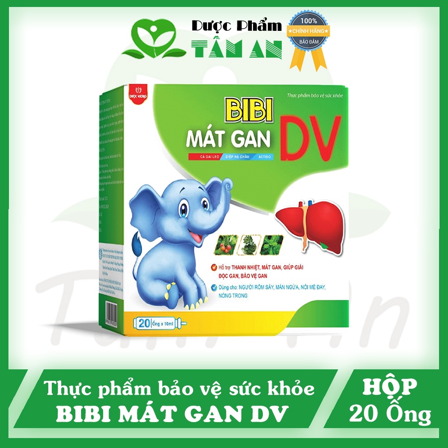 Bibi Mát Gan DV Dược Vương ⚡ 𝑪𝒉𝒊́𝒏𝒉 𝒉𝒂̃𝒏𝒈 ⚡ Hỗ trợ thanh nhiệt, mát gan, giúp giải độc gan, bảo vệ gan - Hộp 20 ống