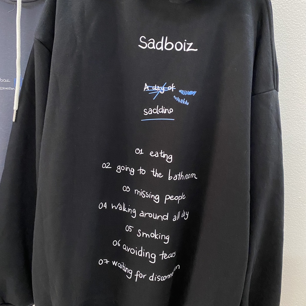 Áo HOODIE Sadboiz SADDINO, Form RỘNG Oversize màu xám xanh khói, be, áo nỉ bông Cao Cấp Unisex Nam Nữ có mũ. KKIMShop