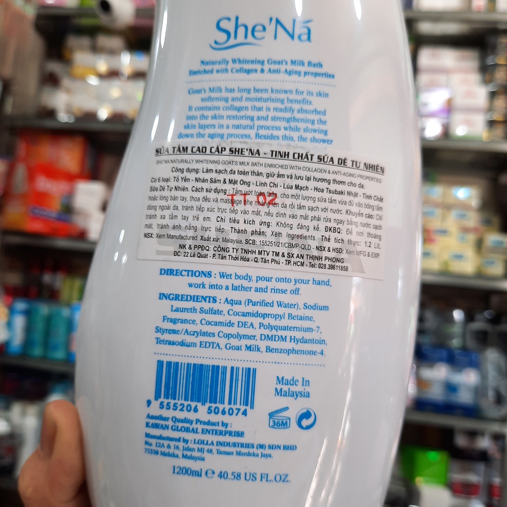 Sữa tắm Shena Malaysia Tinh Chất Sữa Dê 1200ml