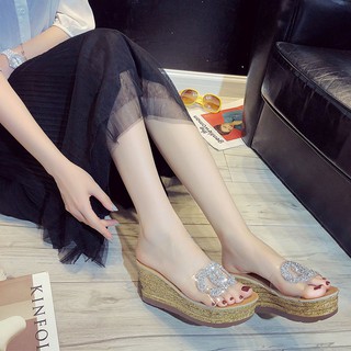 Dép cao gót đính đá chống trượt thời trang cho nữ