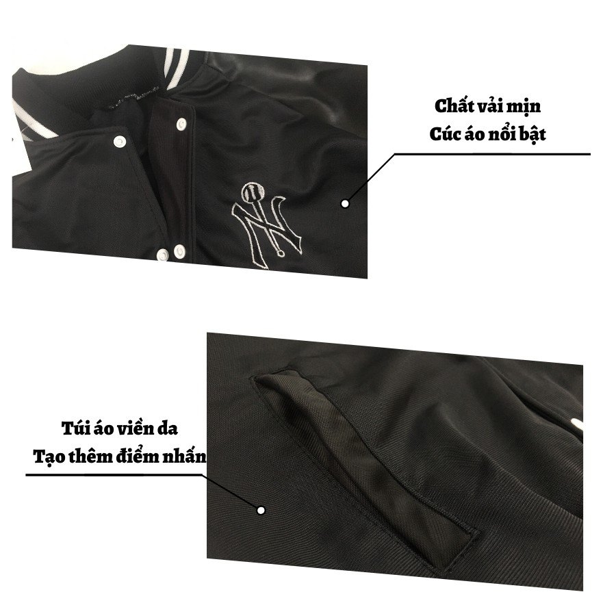 ÁO BOMBER NỮ KAKI PHỐI TAY DA NY CỰC CHẤT - KHOÁC BOMBER NỈ PHỐI DA NY | BigBuy360 - bigbuy360.vn