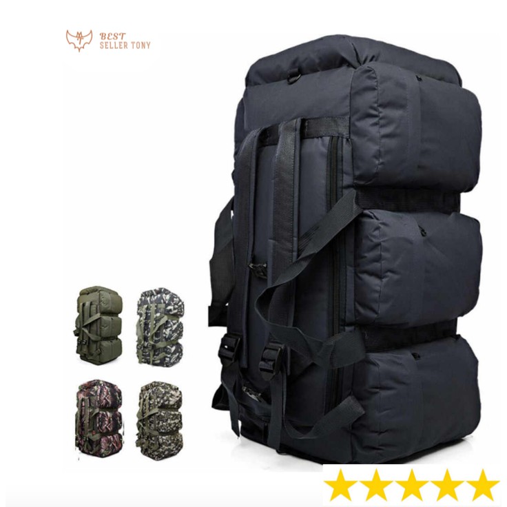 Balo đi phượt leo núi du lịch chống thấm nước 90L ⚡Mountaineering Bag Black Max⚡