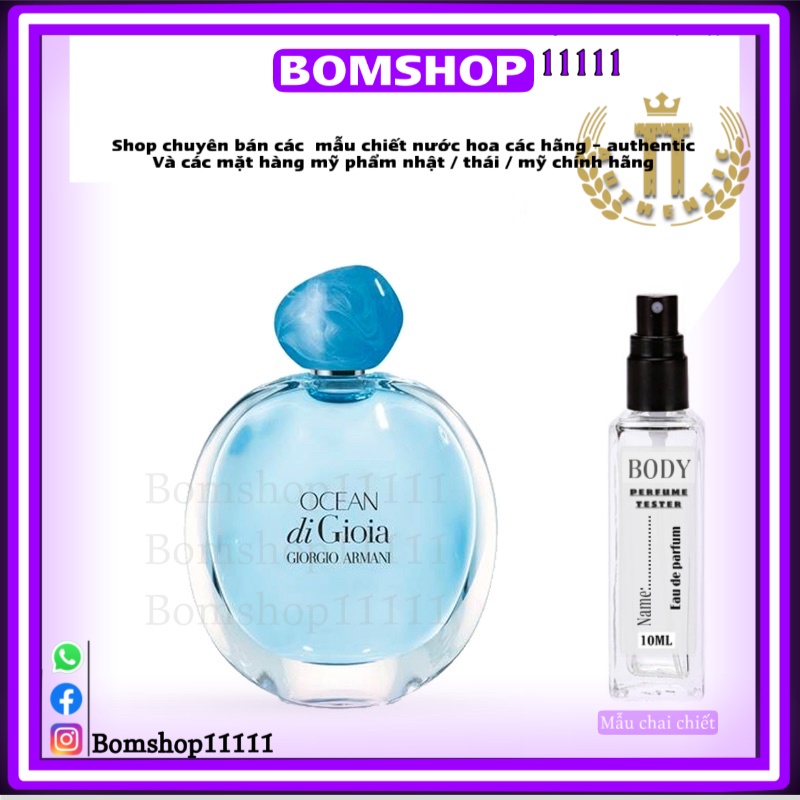 Nước hoa dùng thử Giorgio Armani Ocean di Gioia Tester 5ml/10ml -bomshop11111