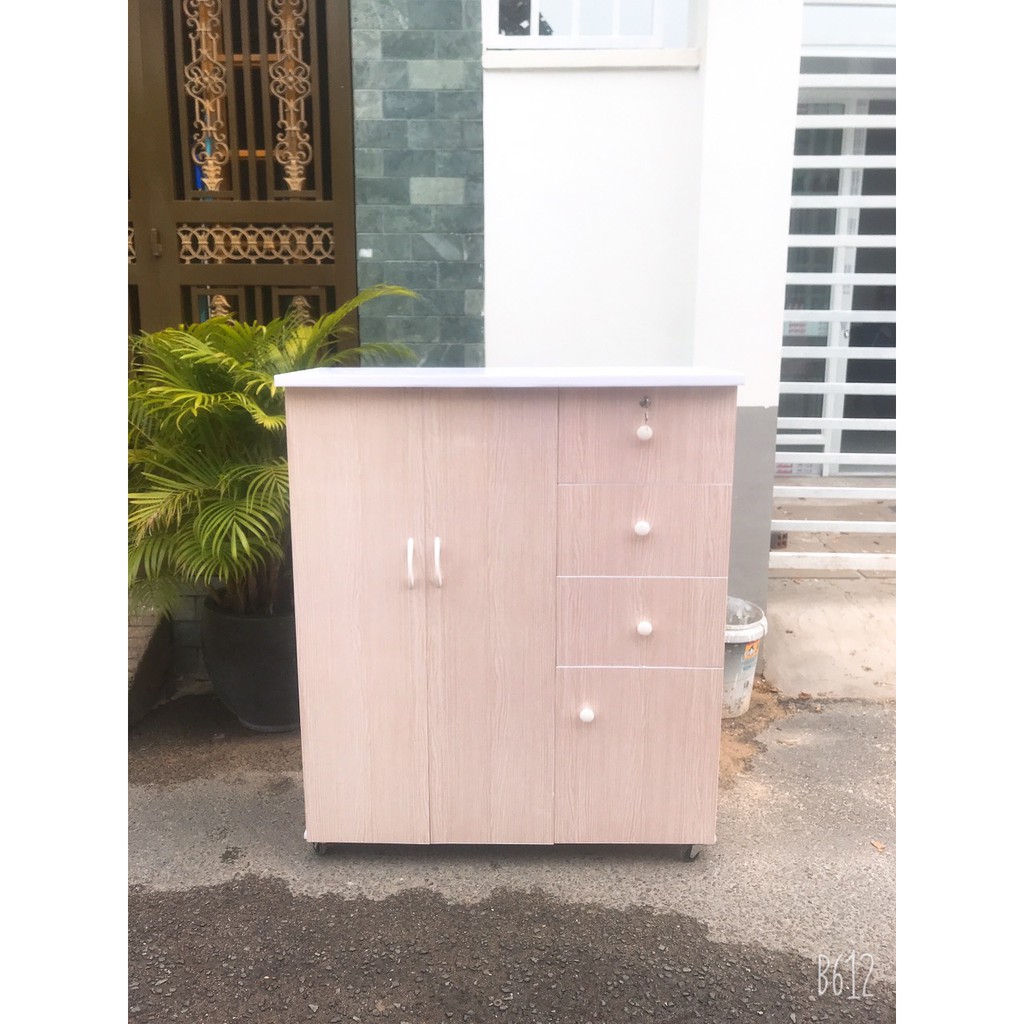 Tủ quần áo trẻ em cao 1m25 có ngăn treo và ngăn kéo, hình ảnh thực tế