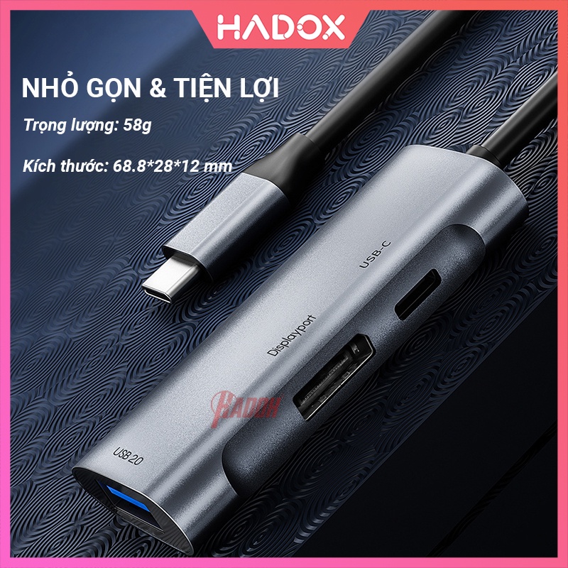 Hub type c 3in1 8K/4K60Hz - Cổng chuyển đổi hub usb type-c to displayport dp, pd, usb type-c cho laptop, macbook, ipad