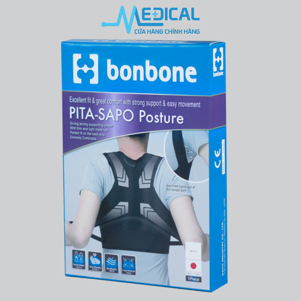 Đai chống gù lưng cao cấp BONBONE PITA SAPO POSTURE màu đen - MEDICAL