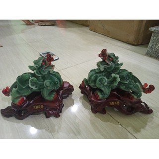Cặp tỳ hưu - Tài lộc xong hành. dài 26cm, cao 22cm, rộng 14cm