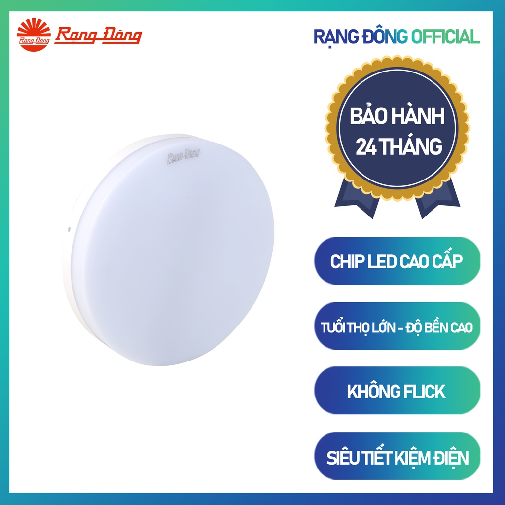 Đèn LED Ốp trần tròn 22W Đổi màu Rạng Đông LN12 ĐM 220/22W