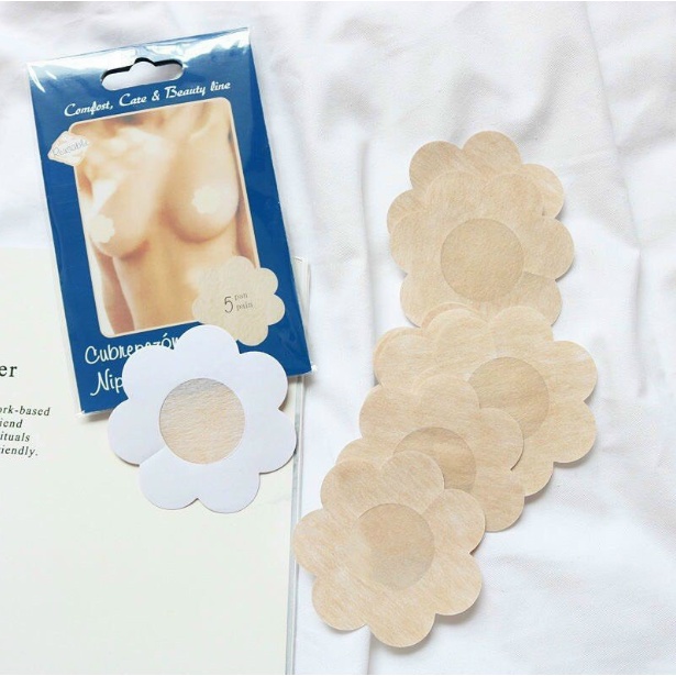 Sét 5 đôi Cặp Dán Ti, Nhũ Hoa Chất Lụa giấy Dùng 1 lần (HÀNG ĐẸP)
