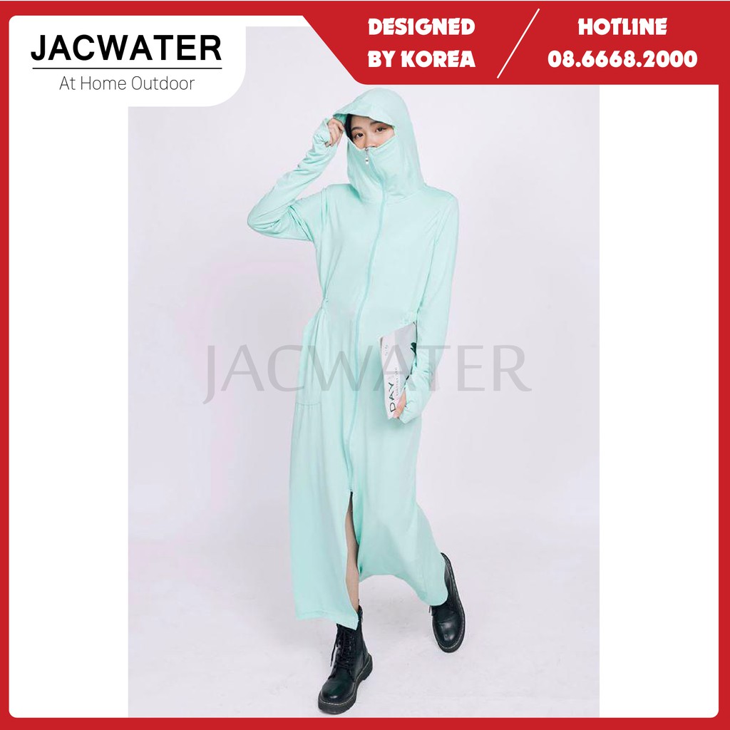 Áo khoác chống nắng nữ toàn thân dáng dài, choàng thun lạnh thông hơi JACWATER V115 | BigBuy360 - bigbuy360.vn