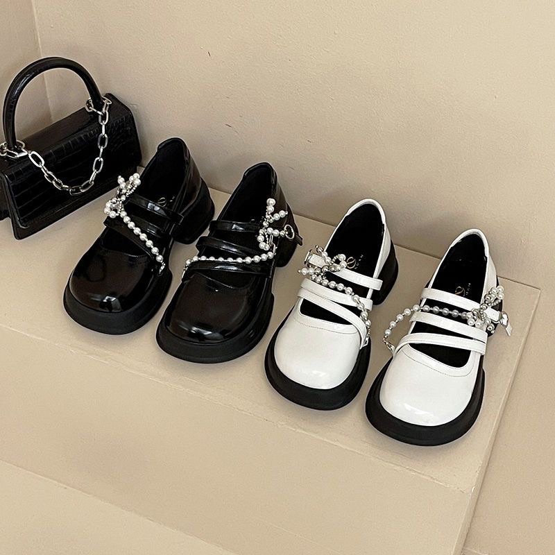 Giày LOLITA Nữ Da Bóng, Da ulzzang phong cách Hàn quốc mary quai cài đế cao cá tính năng động mới hot