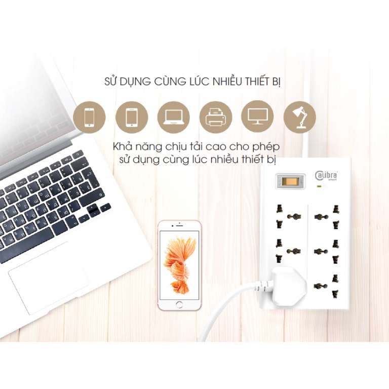 Ổ cắm điện cao cấp Calibra 6 cổng cắm
