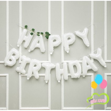 Bộ bóng chữ Happy Birthday 16inch~40cm- kèm dây treo