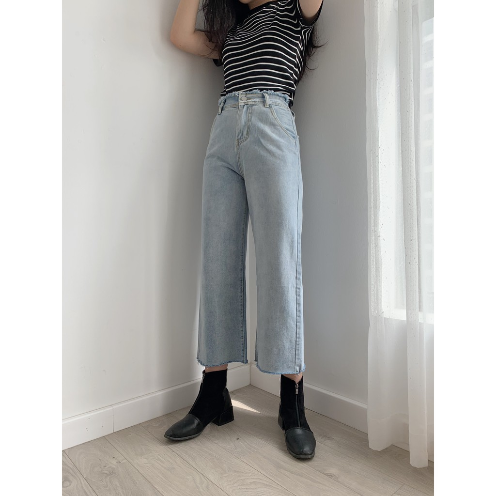 Quần bò ống rộng lưng cạp chun QB168 1994closet