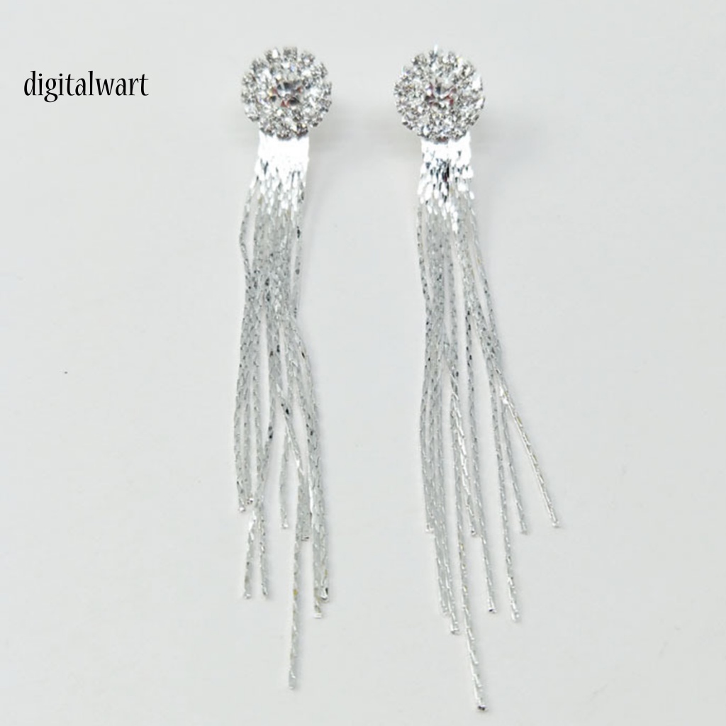 Đôi Bông Tai Dáng Dài Phối Tua Rua Đính Đá Thời Trang Cho Nữ