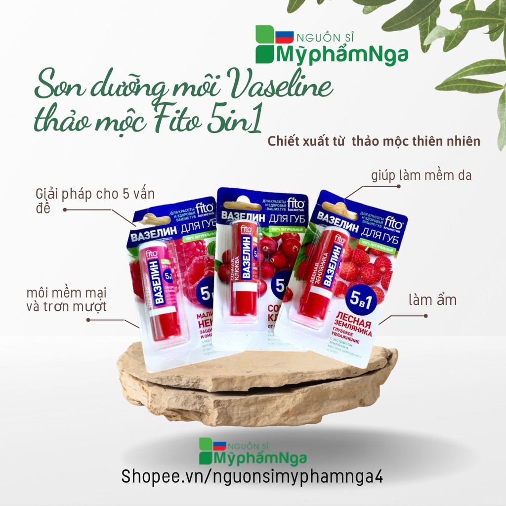 Son dưỡng môi Vaseline thảo mộc Fito 5in1