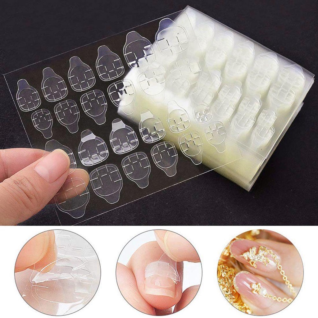 Set 10 Tấm Băng Keo Dán Móng Tay Giả Tự Dính Tiện Lợi