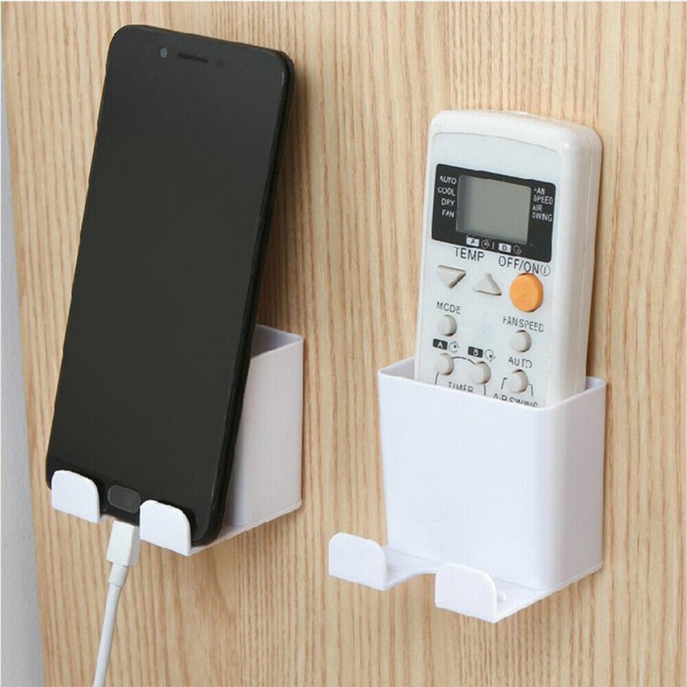 Adhesive Wall Remote Holder Phone Stand Household Hook Rack Multi Function