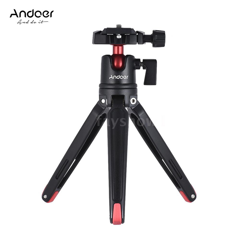 Giá đỡ máy ảnh ba chân Andoer mini cầm tay kèm đầu bóng cho Canon Nikon Sony DSLR