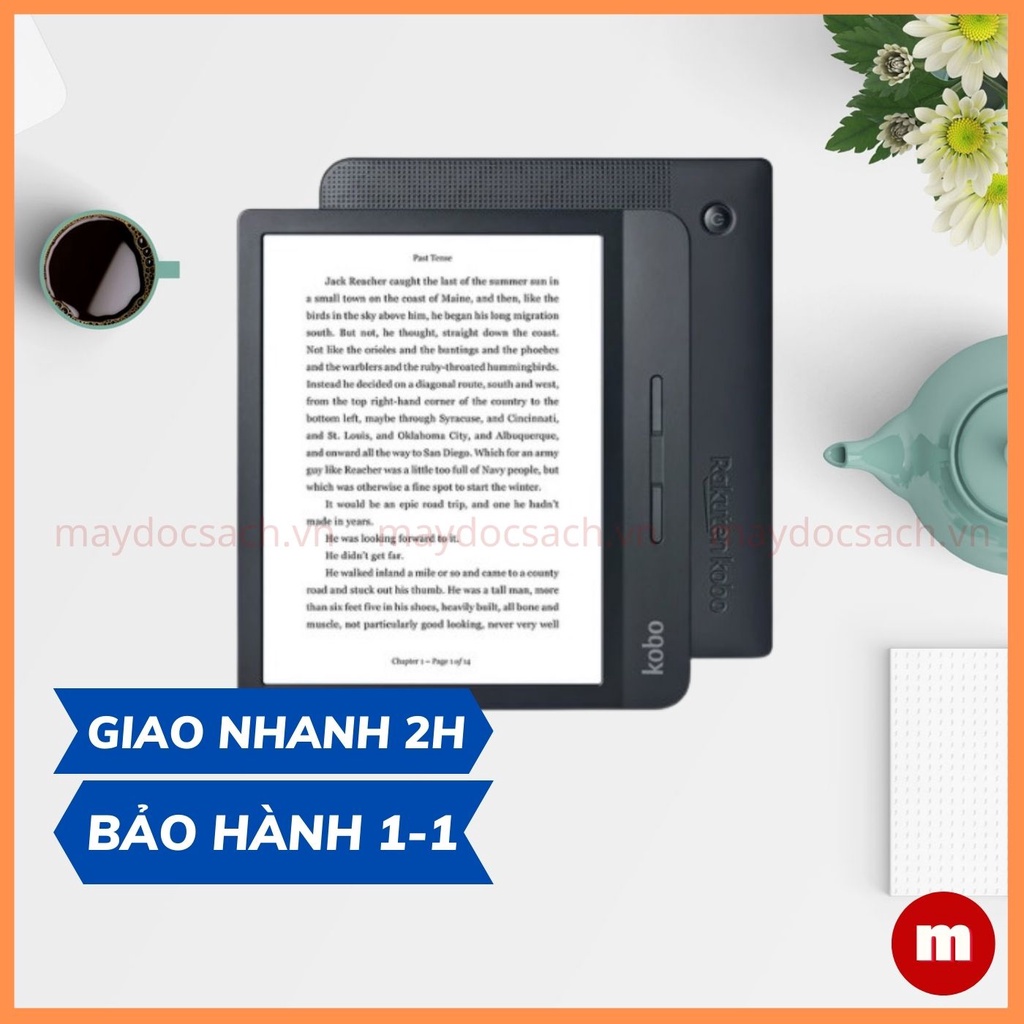 Máy đọc sách Kobo Libra H2O 7inch, chống nước IPX8 maydocsach.vn