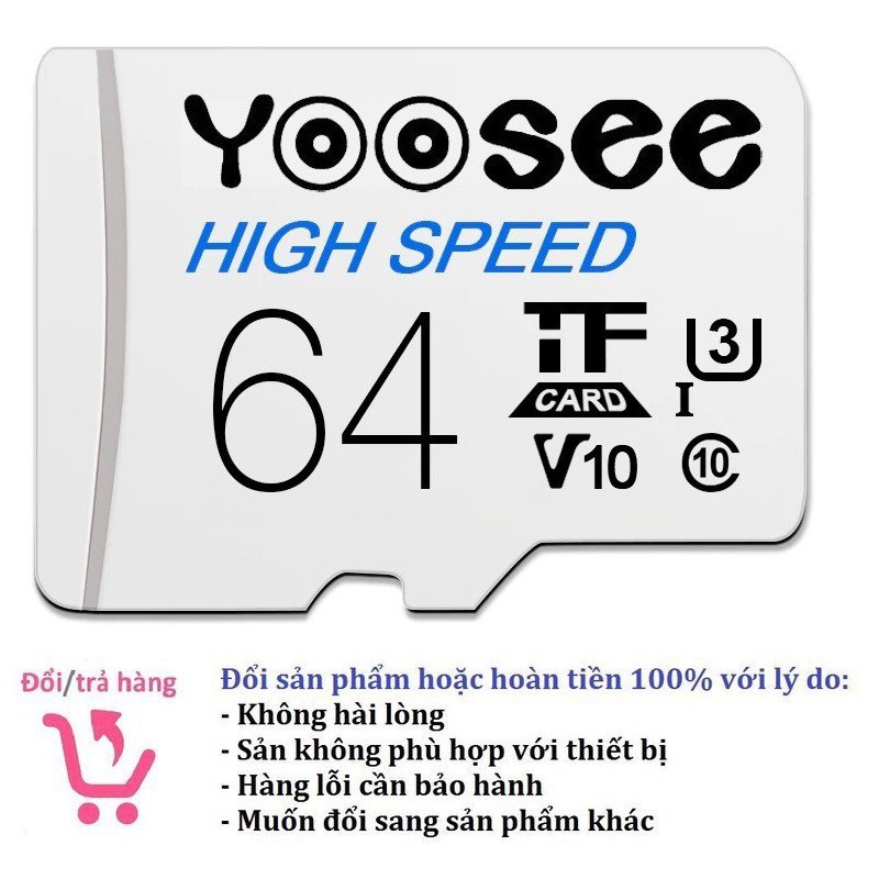Thẻ nhớ microSDXC Yoosee 64GB tốc độ cao chuyên dụng cho camera, điện thoại - Hàng chính hãng | WebRaoVat - webraovat.net.vn