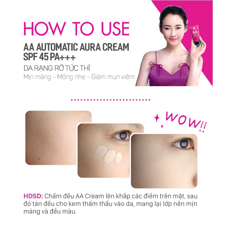 [ An Toàn ] Kem nền Cathy Doll AA Automatic Aura Cream SPF45 PA+++ 50g