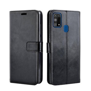 Bao da điện thoại PU nắp gập dạng ví tích hợp giá đỡ cho Samsung Galaxy M31