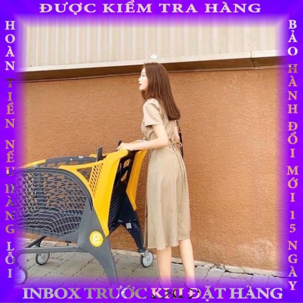 Đầm maxi dài tay ngắn cổ V 3 nút gỗ tôn dáng 4 màu - DYDY DRESS T160(Có Ảnh Cận Chất Vải) gianglinh