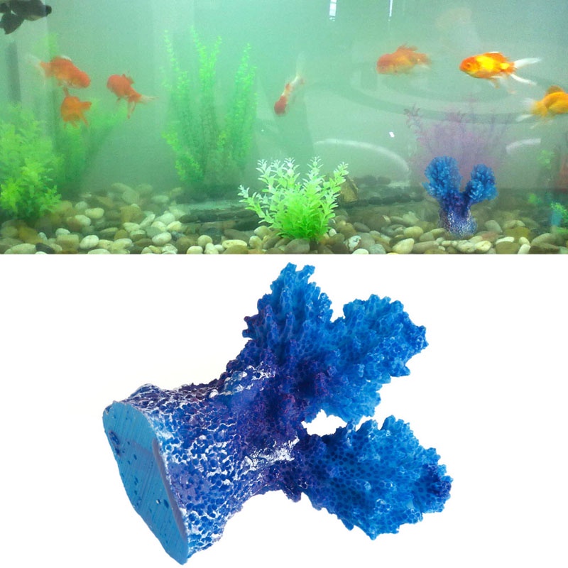 Đồ trang trí san hô mini bằng nhựa resin trang trí bể cá